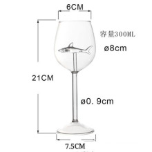 Shark Red Wine Goblet Creative Glass Shark Goblet Wake up Goblet Shark Goblet Cocktail Cup Manufacturer Supply